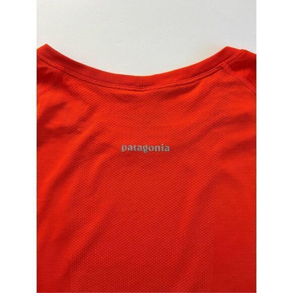 Patagonia Short-Sleeved Capilene Cool Trail Tech Shirt Bright Orange Size Large - Picture 7 of 9